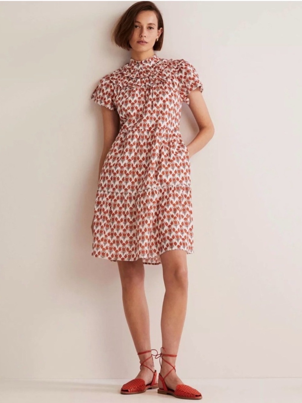 BODEN Ruched Detail Metallic Dress - Picture 3 of 16